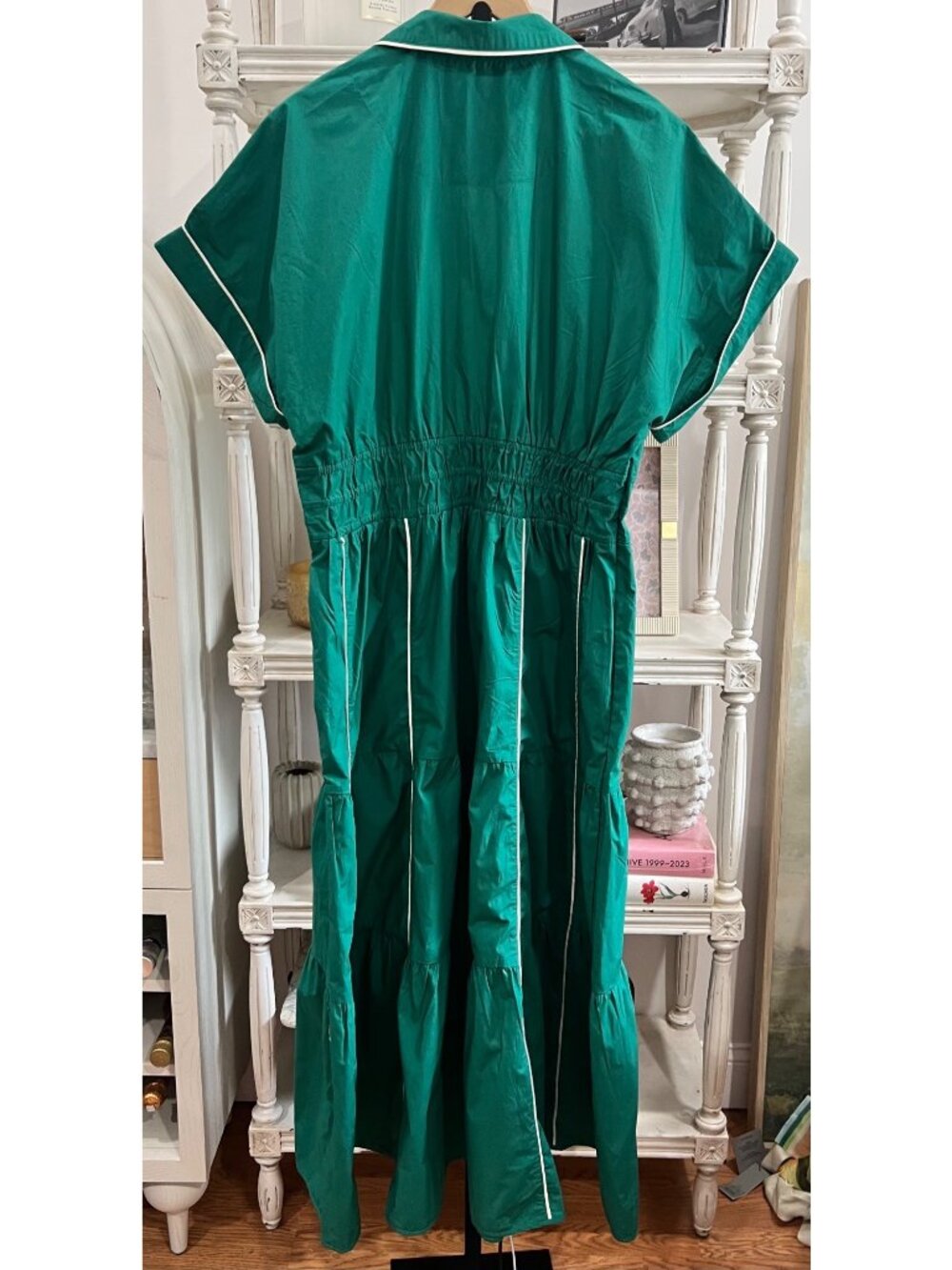 Anthropologie Somerset Maxi Dress Size XL Green Collared - Picture 4 of 6